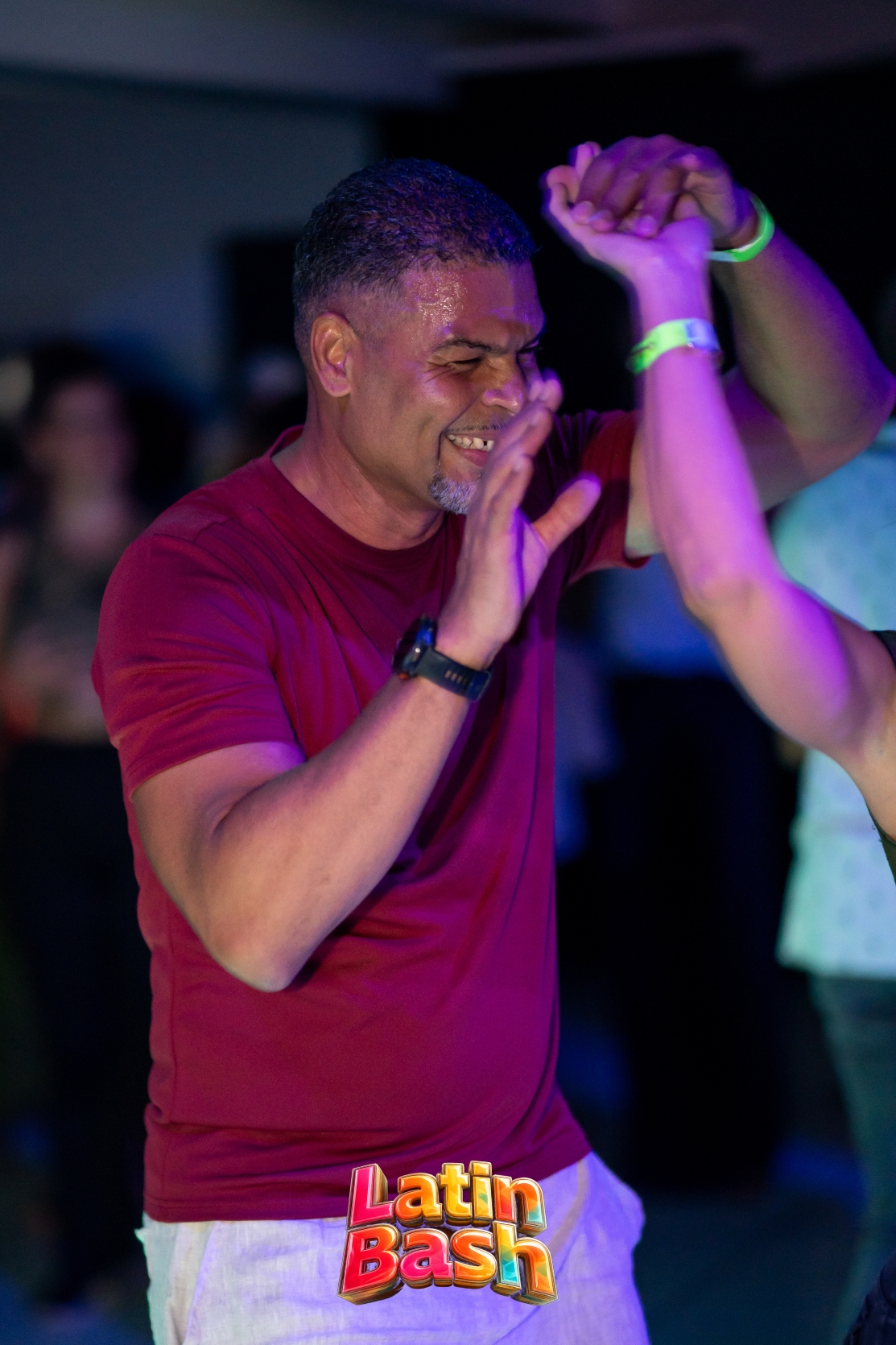 Dancing with raised hands